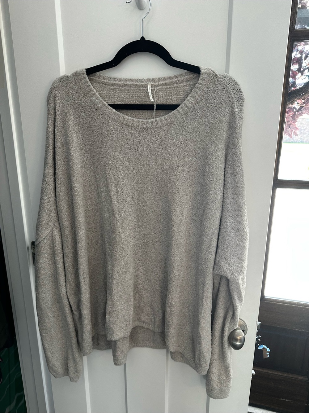 Hello Nite Taupe Crewneck Sweater for Women